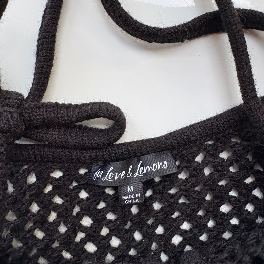 For Love and Lemons Black Crochet Cover Up - Picture 2 of 5